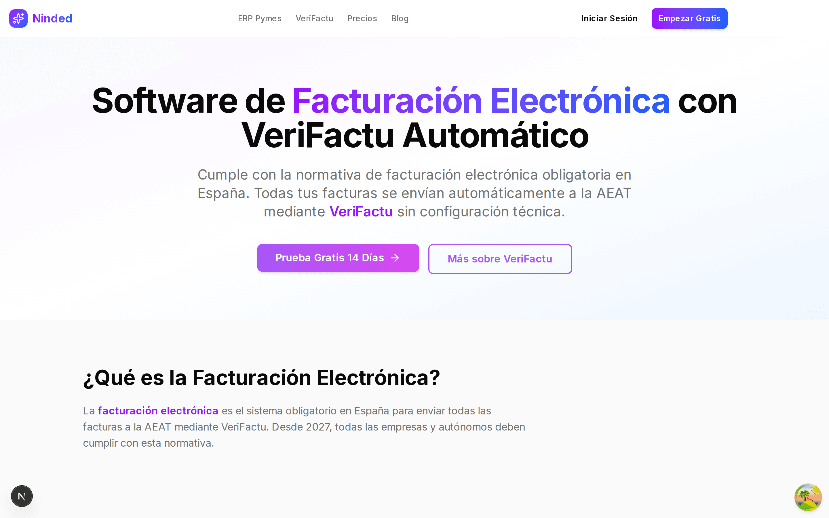 Facturación electrónica con VeriFactu en Ninded